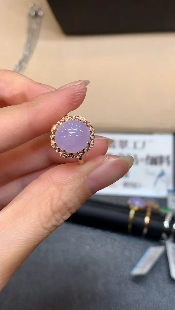 18K金镶嵌戒指翡翠11【无服务费蛋面【无服务费