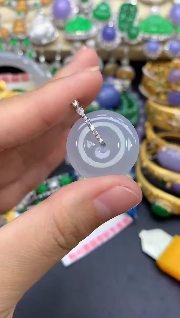 颈饰18K金镶嵌翡翠284-中国好珍宝