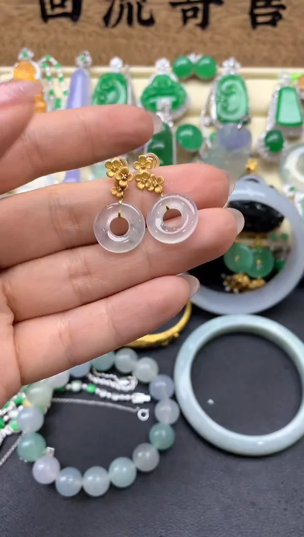 【闪购商品】翡翠耳饰18K金镶嵌251-中国好珍宝