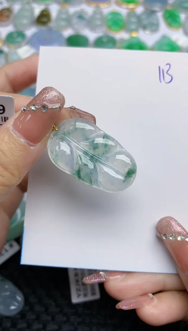 【闪购商品】翡翠颈饰18K金镶嵌天然A货翡翠 113