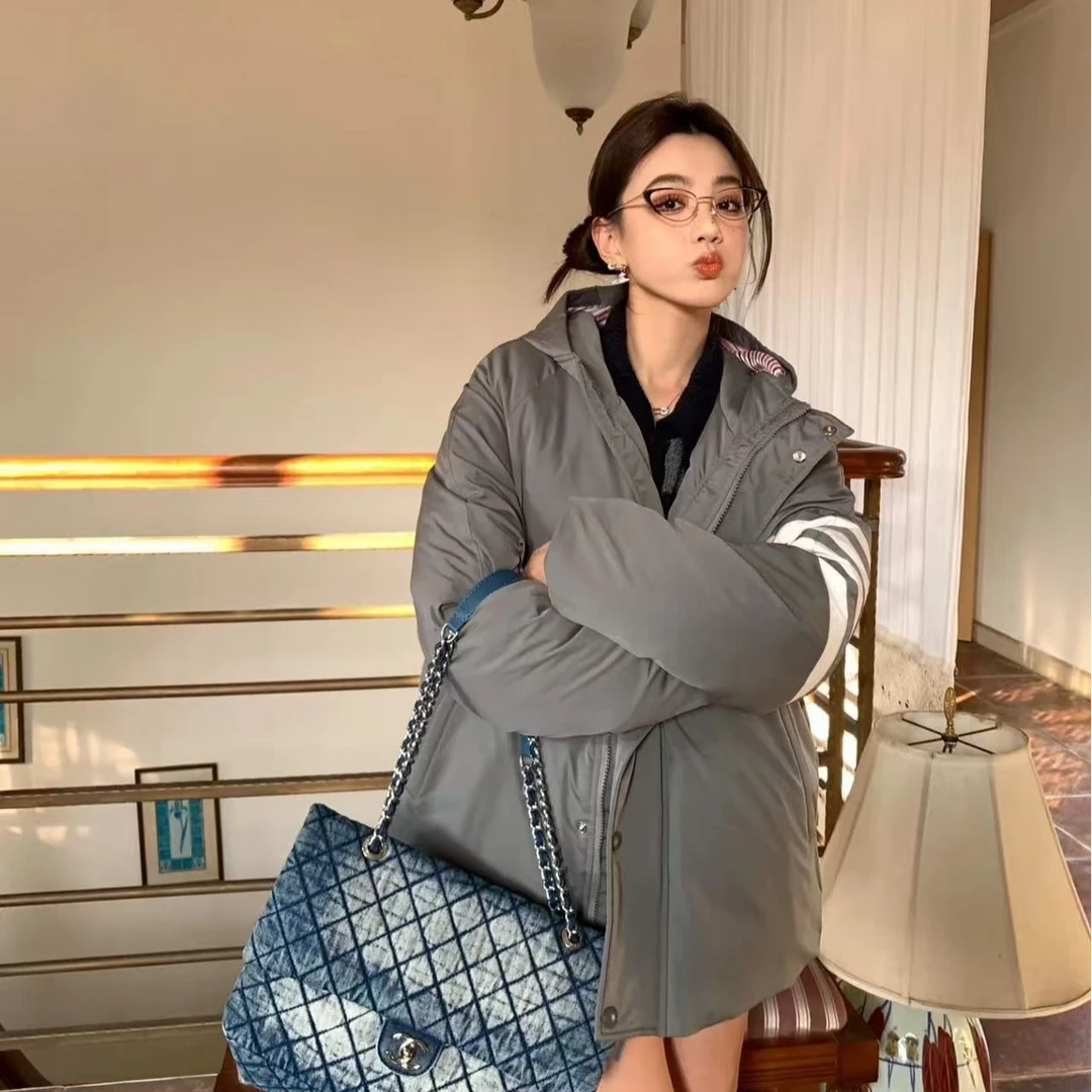 Koi鱼-男女同款-连帽四杠短款OS羽绒服-经典简约时尚百搭显瘦