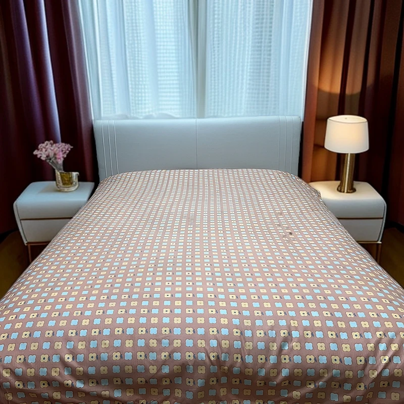 【直播专享】千鸟格系列-幸运花可爱风双人床单时尚亲肤