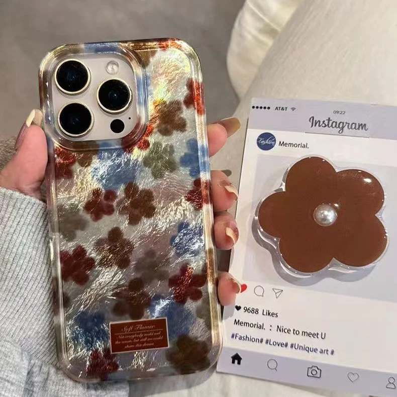 七壳子标签花朵适用苹果华为vivo小米oppo女款iphone15/16/14