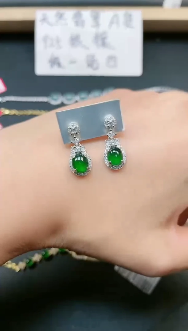 翡翠戒指银S925镶嵌1111