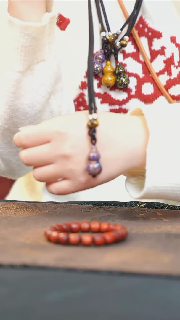 【闪购商品】紫金大漆紫光檀螺钿小脖挂