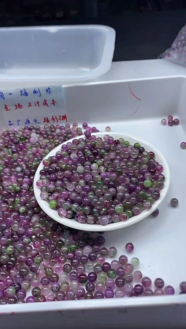 未镶嵌颈饰碧玺W1778西瓜碧玺6MM*40颗