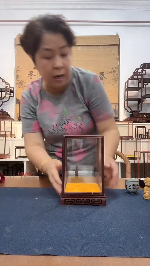 红酸枝木类木头款玻璃罩471