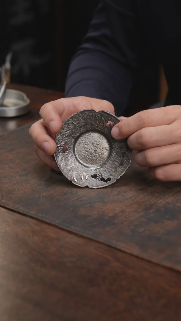 纯锡全手破补丁杯垫