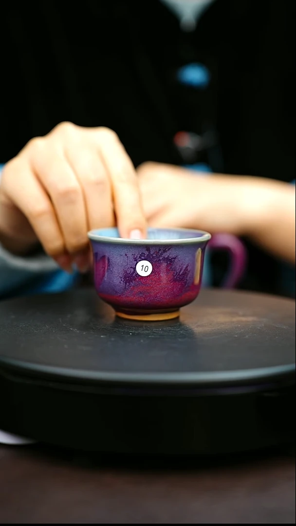 10#原矿钧瓷炉钧釉压手杯