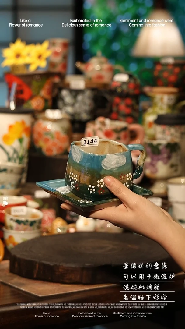 陶瓷景德镇高温釉下彩手工手绘款式@A1144@