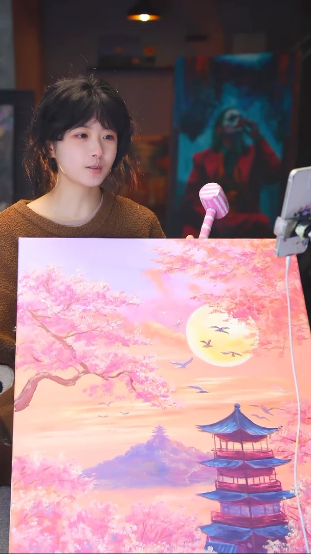 油画T****z古楼丙烯画纯手绘