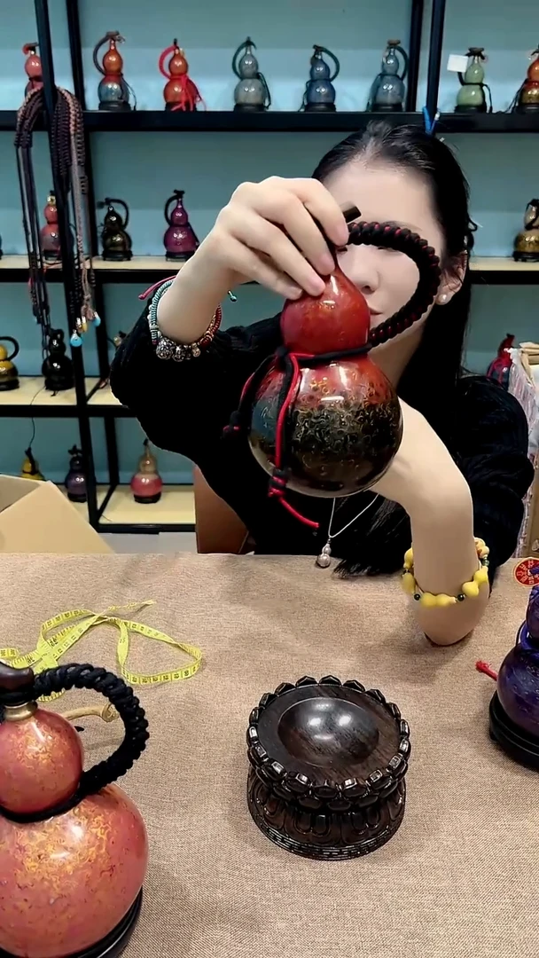 大漆工艺品天然大漆酒葫芦直播间