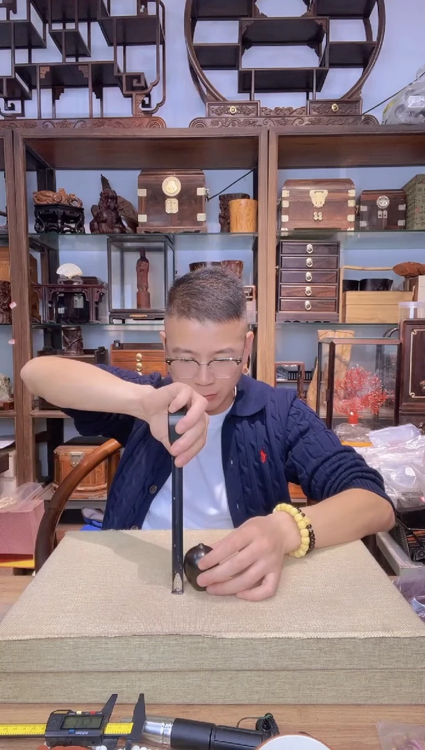 乌木类书架505紫光檀花瓶小摆件