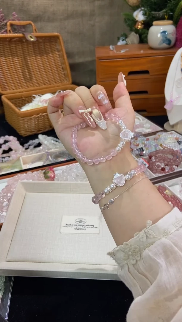 水晶手链未镶嵌孤品捡漏均匀瑕疵介意勿拍
