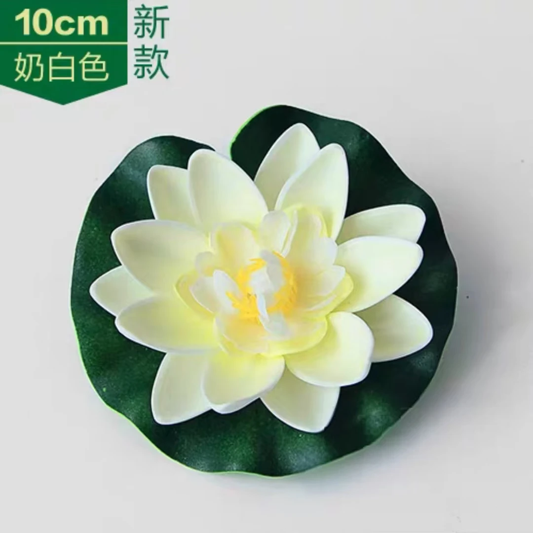 仿真荷花水池塘漂浮睡莲花鱼缸装饰造景流水摆件