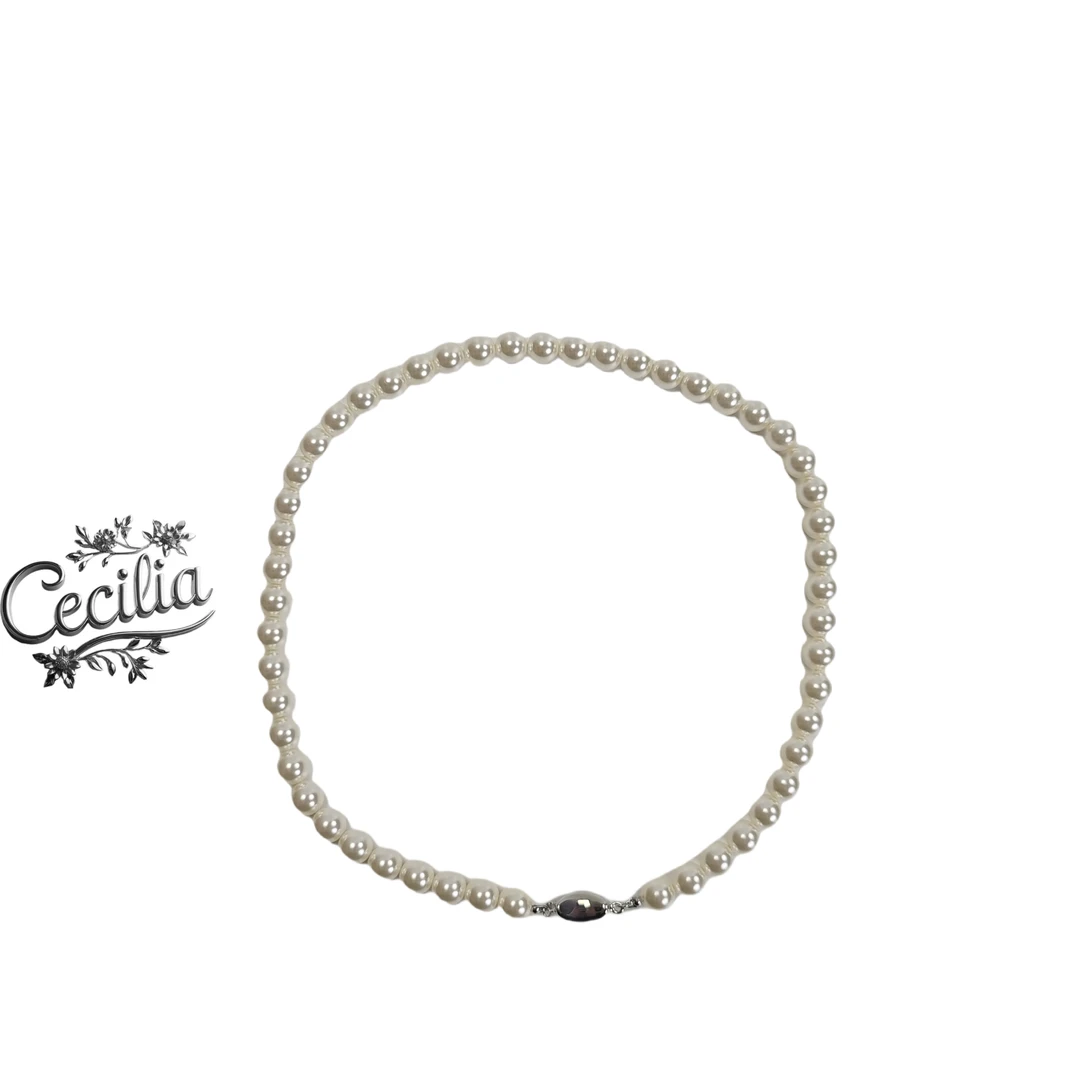 合金项链 Cecilia 优雅贝珠项链气质百搭颈间美饰8MM