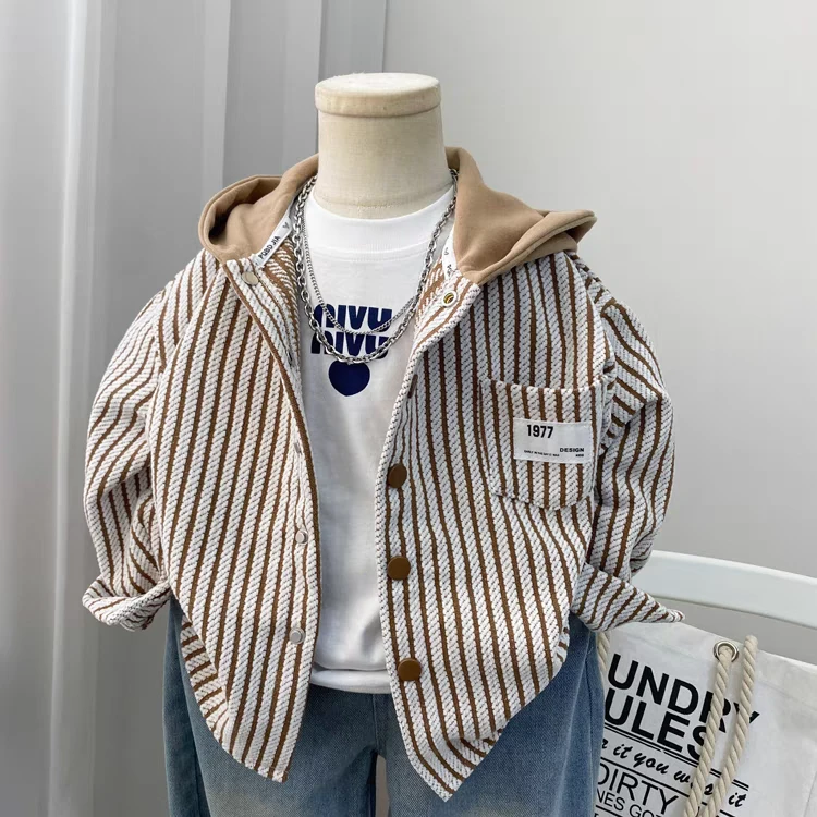 儿童春装男童外套春秋款2025新款韩版带帽男孩开春休闲连帽中小童