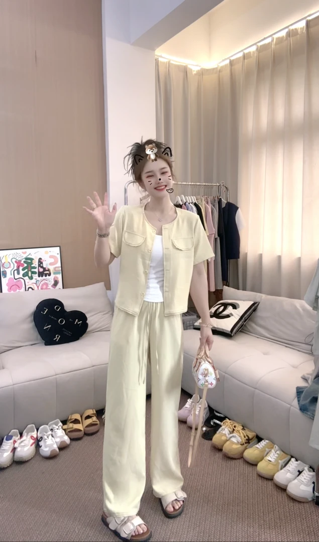 新款套装休闲套装显瘦气质洋气时尚减龄夏季宽松短袖韩版百搭