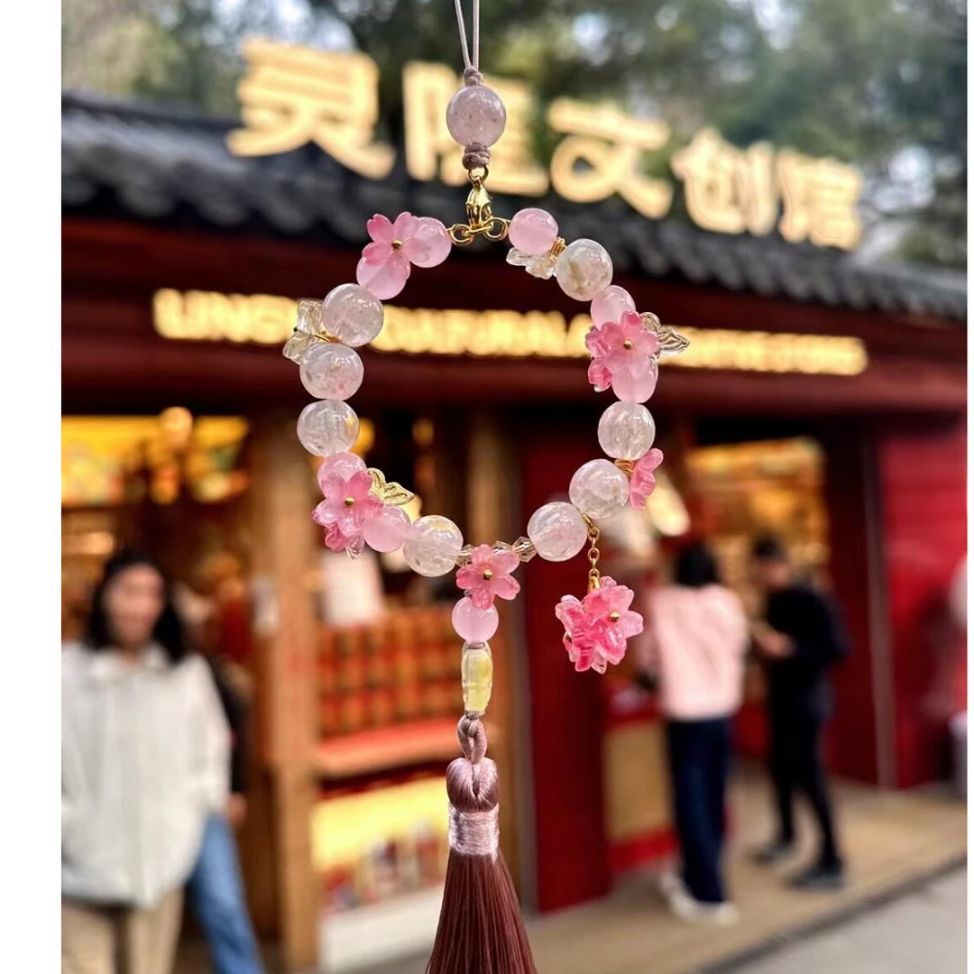 灵隐寺钱袋子布袋挂件古风随身镜富桂花梅烦恼挂件包包汽车挂件