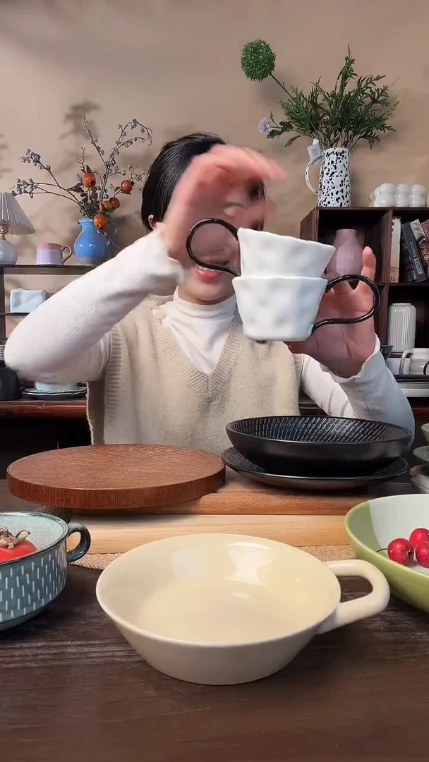黑耳朵小杯2只微瑕