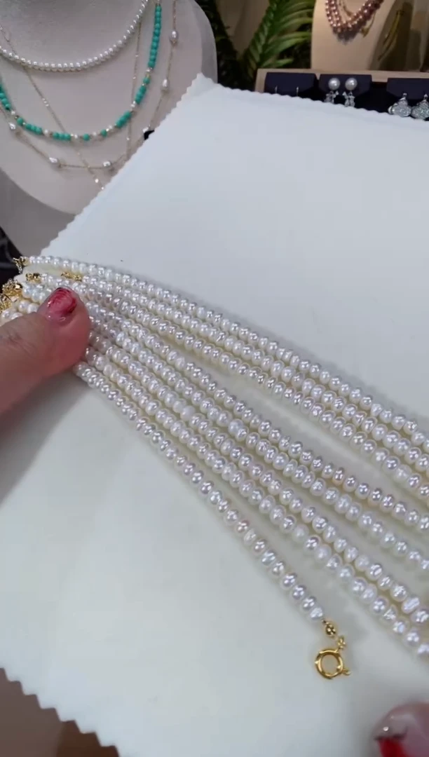 淡水珍珠手链合金4.5-5不规则有瑕16+3手围17以内