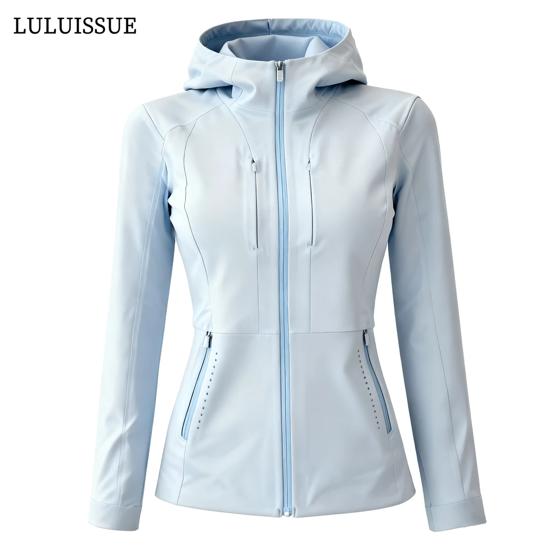 LULUISSUE奶蓝色软壳冲锋衣秋冬外套女早秋新款韩系登山服推女款
