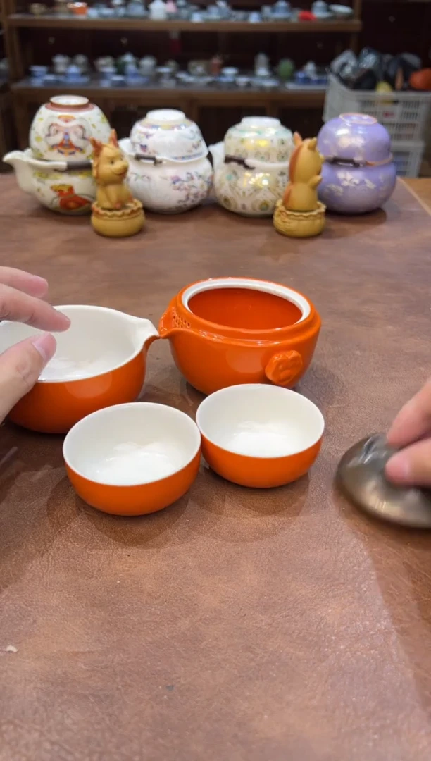 真的很便宜会开片的旅行茶具