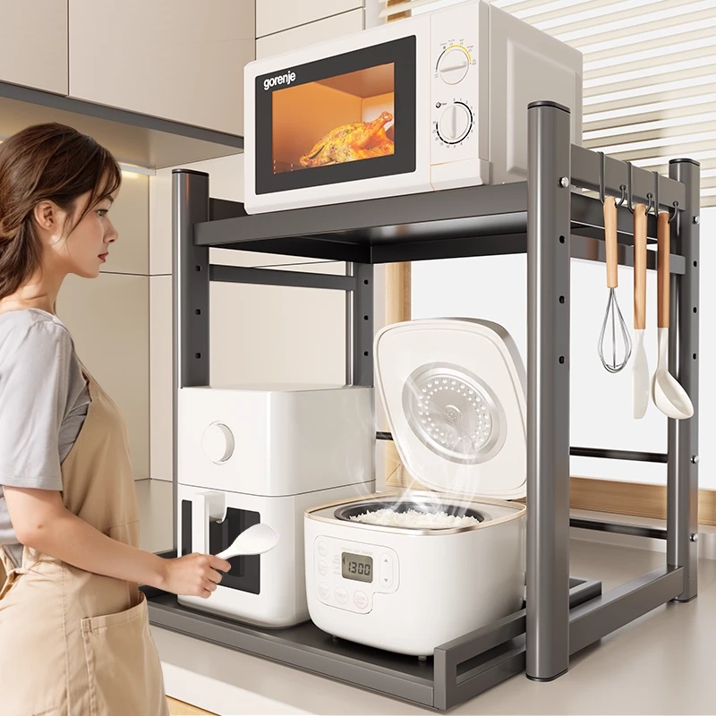 厨房微波炉置物架台面专用多功能多层烤箱电饭煲厨房置物架家用