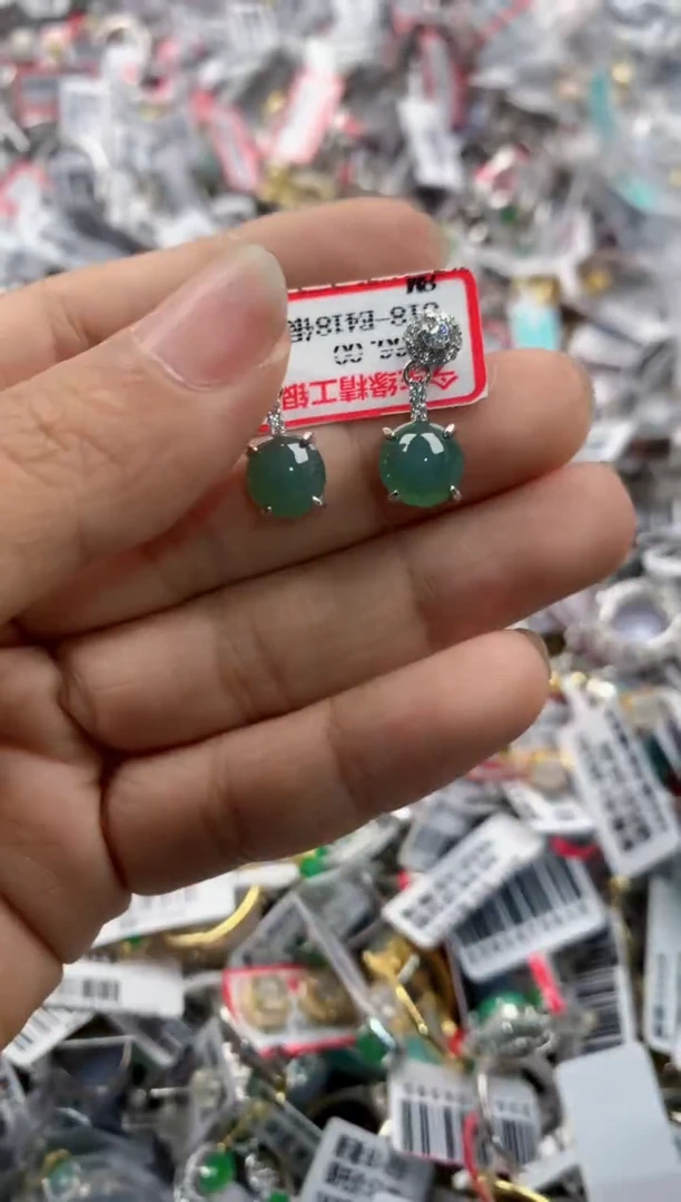 银S925镶嵌戒指翡翠555    1