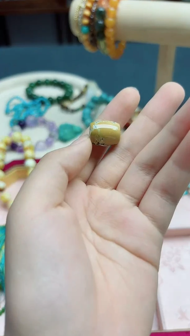 绿松石未镶嵌配饰松石桶珠配饰*1 DN赠链