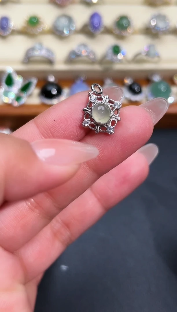 银S925镶嵌手链翡翠缅甸天然A货翡翠S925银镶嵌