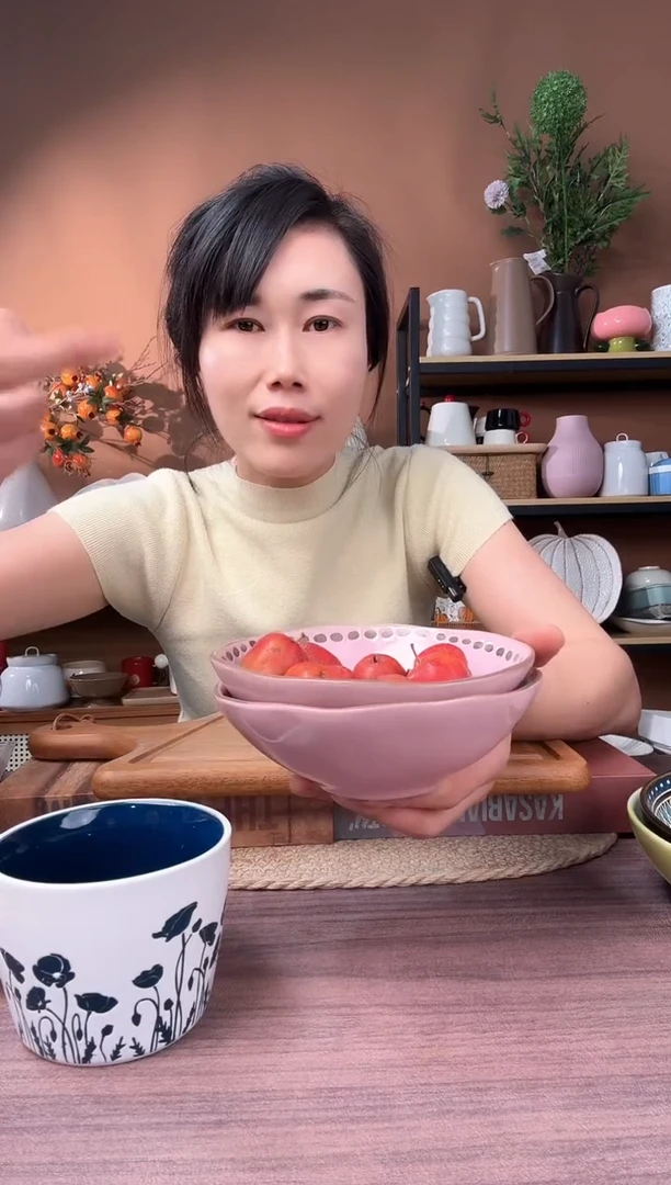 陶瓷6英寸异形碗2只微瑕