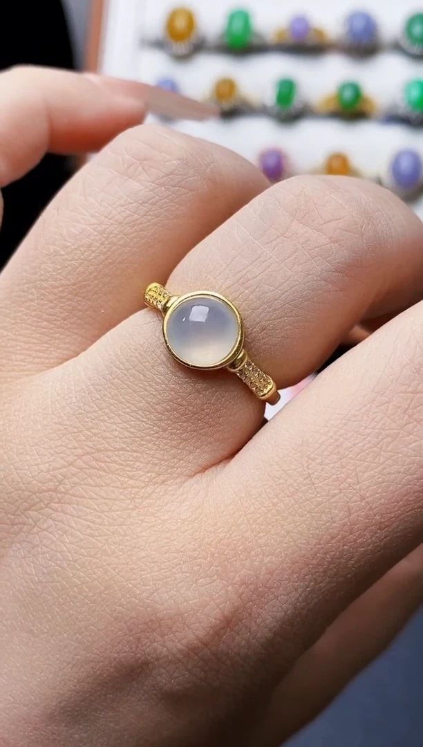 银S925镶嵌戒指翡翠0256