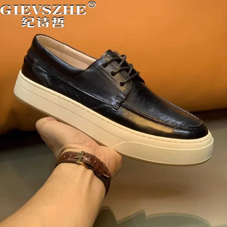 纪诗哲男鞋时尚轻便休闲鞋舒适轻奢透气运动鞋子男士百搭马皮皮鞋