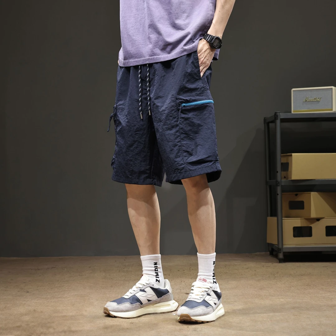 美式潮牌户外冰丝工装短裤男夏季运动休闲中裤速干薄款宽松五分裤