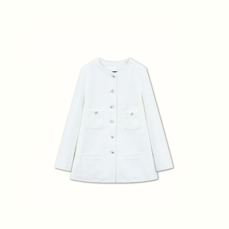 【高智white】 早春白金系列南韩财阀粗花呢编织小香风外套