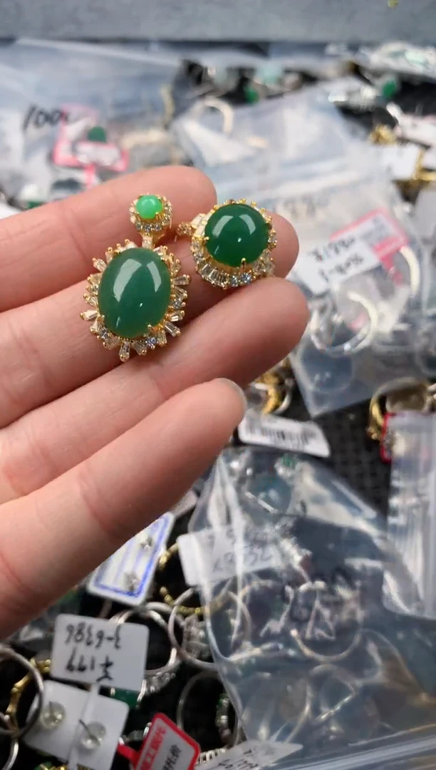 银S925镶嵌戒指翡翠555   7