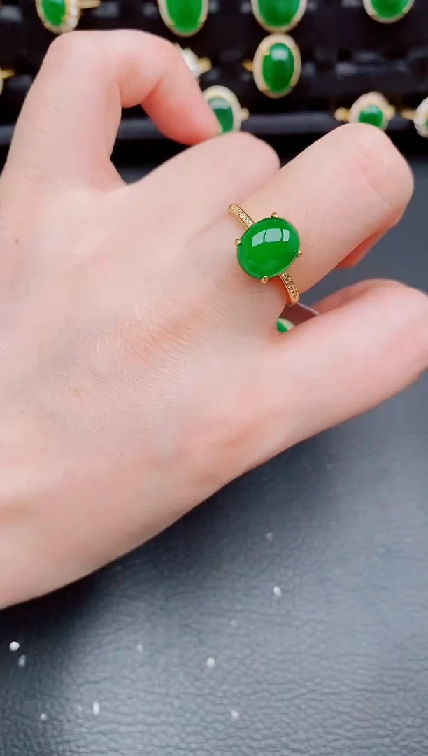 【闪购商品】翡翠戒指银S925镶嵌天然a货翡翠270