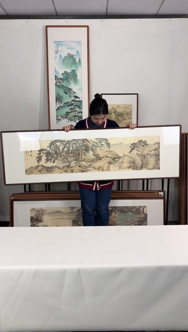 国画手绘*松亭雅境*52*172cm