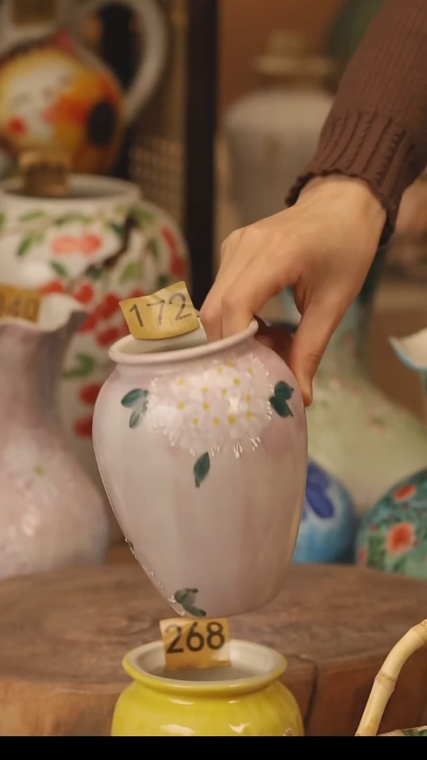 陶瓷景德镇设计师手作花器摆件侘寂风@M172@