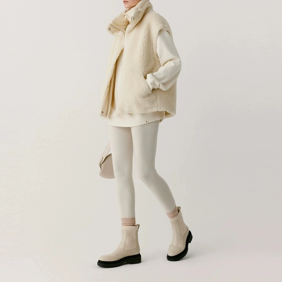 小禾家早秋新款棉牦牛绒混纺针织上衣毛绒保暖立领时尚休闲