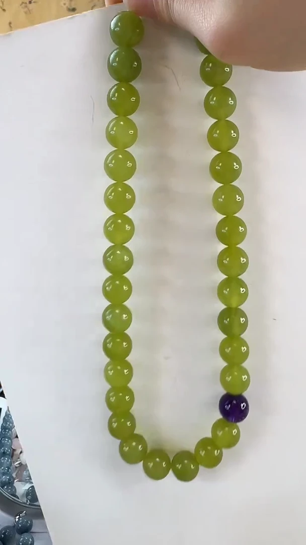 未镶嵌岫玉颈饰项链约13MM