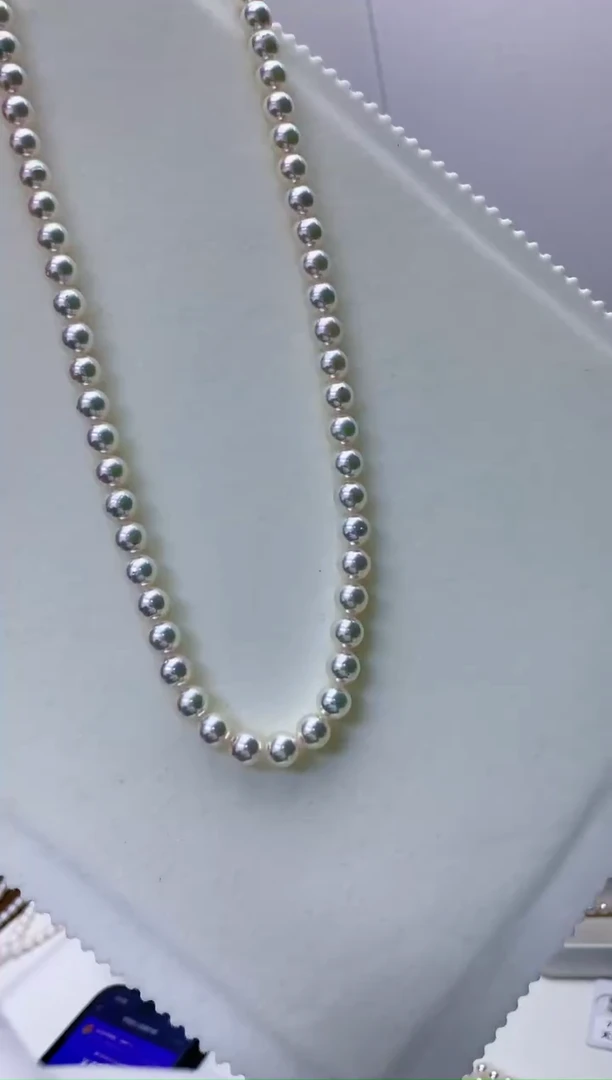 【闪购商品】海水珍珠饰品银S925镶嵌7-8满珠链