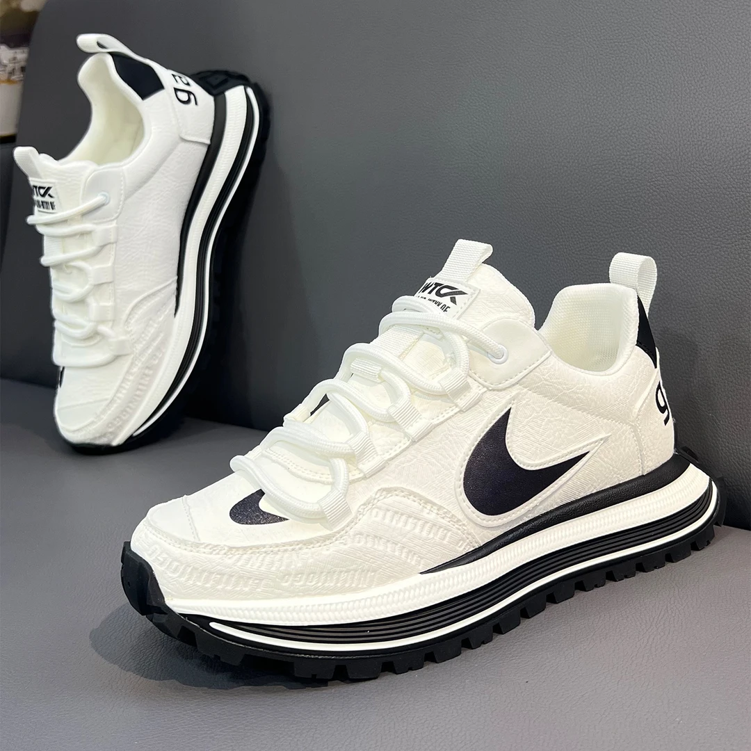 纪诗哲小白鞋秋季新款时尚通勤休闲鞋拼接增高厚底防滑运动潮鞋