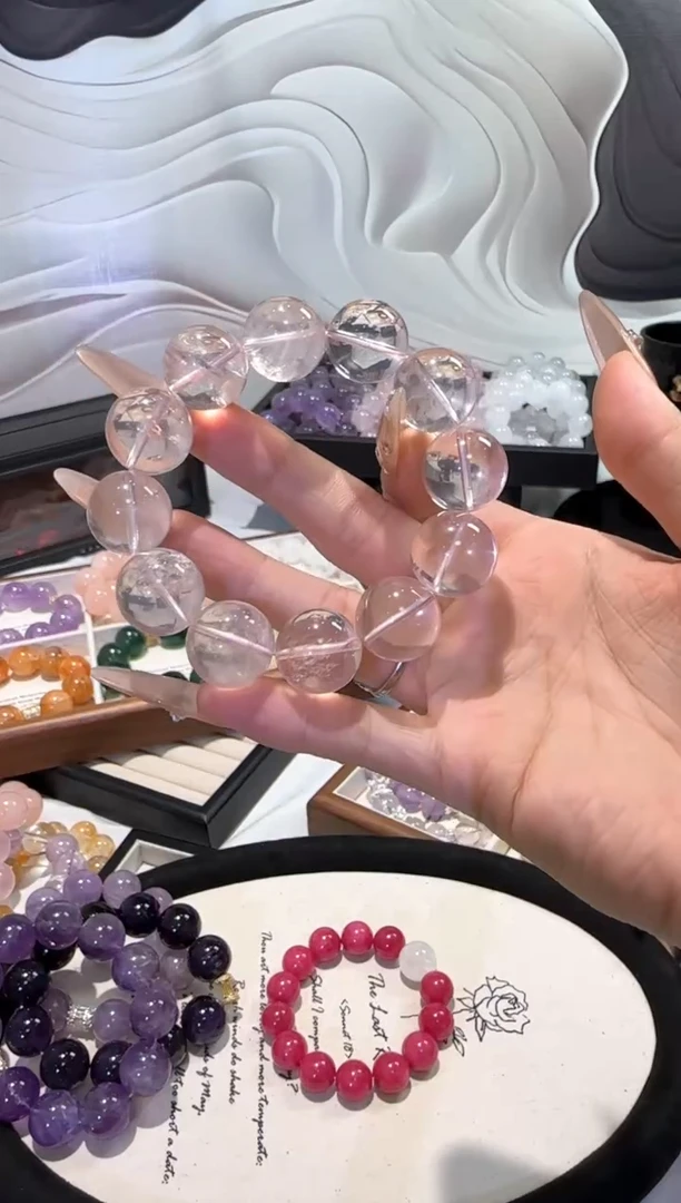 水晶手串未镶嵌【拍2单】星光粉