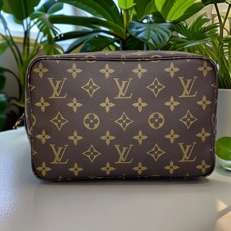 修复品LouisVuitton/路易威登中古老花洗漱单肩斜跨包