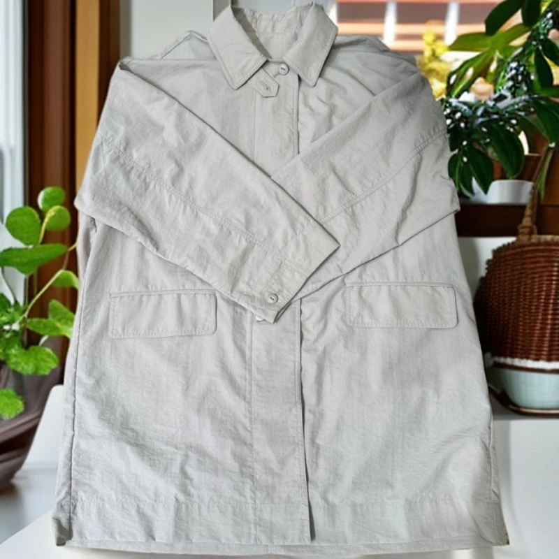 原单薄风衣防晒衣轻薄透气环保纱线通勤简约风