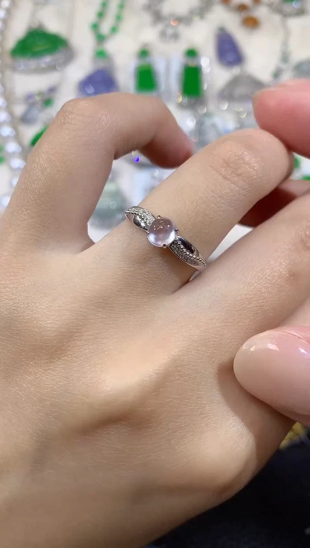 18K金镶嵌戒指翡翠A22