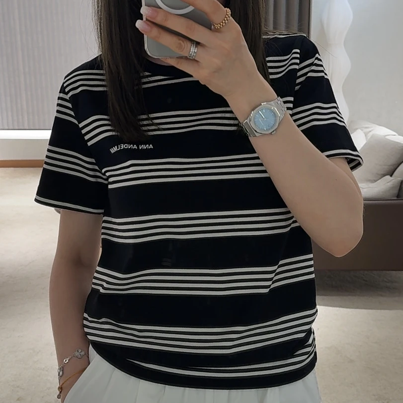 Ann黑白条纹短袖T恤 VGWSY03