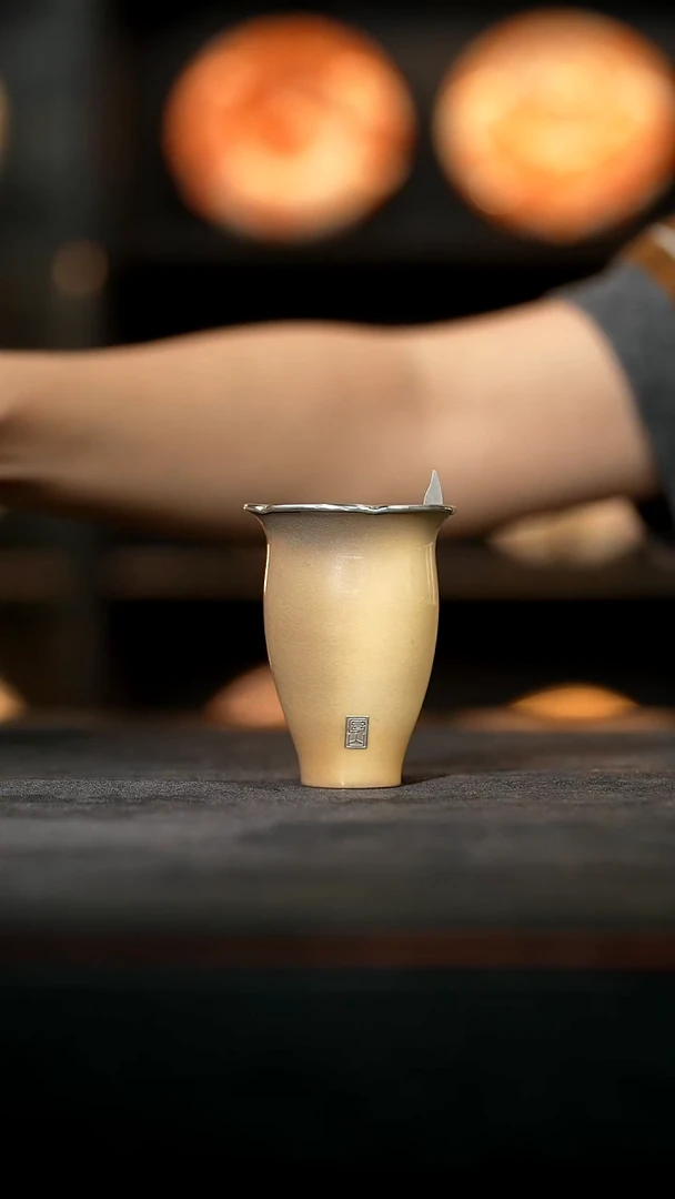 【窑宝】厚山柴烧 花口闻香杯